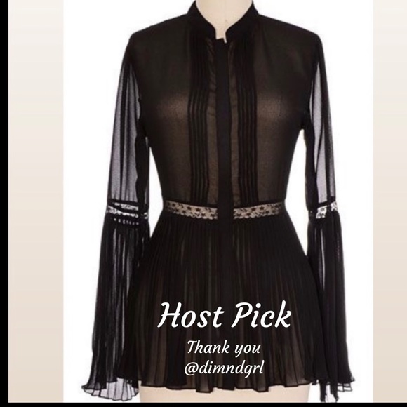 Black Swan Tops - Black Swan Hi-Lo Chiffon Blouse